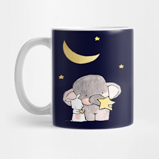 A Rabbit & The Baby Elephant Playing With Fallen Star Mug